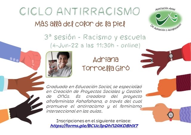 Ciclo antirracismo Atlas Racismo y escuela