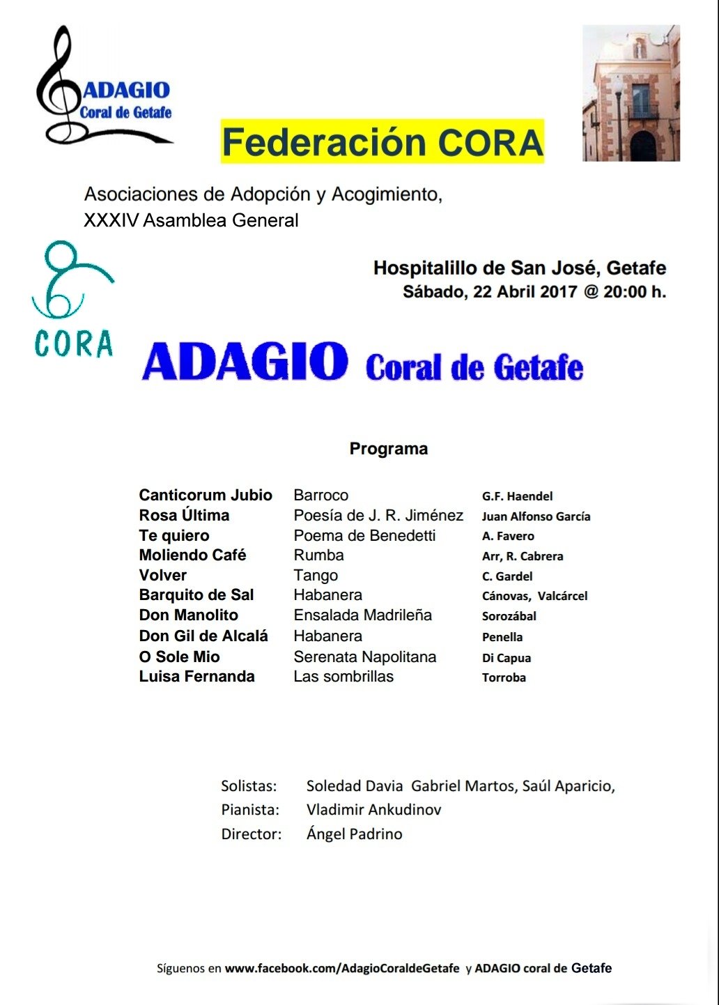 Programa Coral Adagio 22Abril17