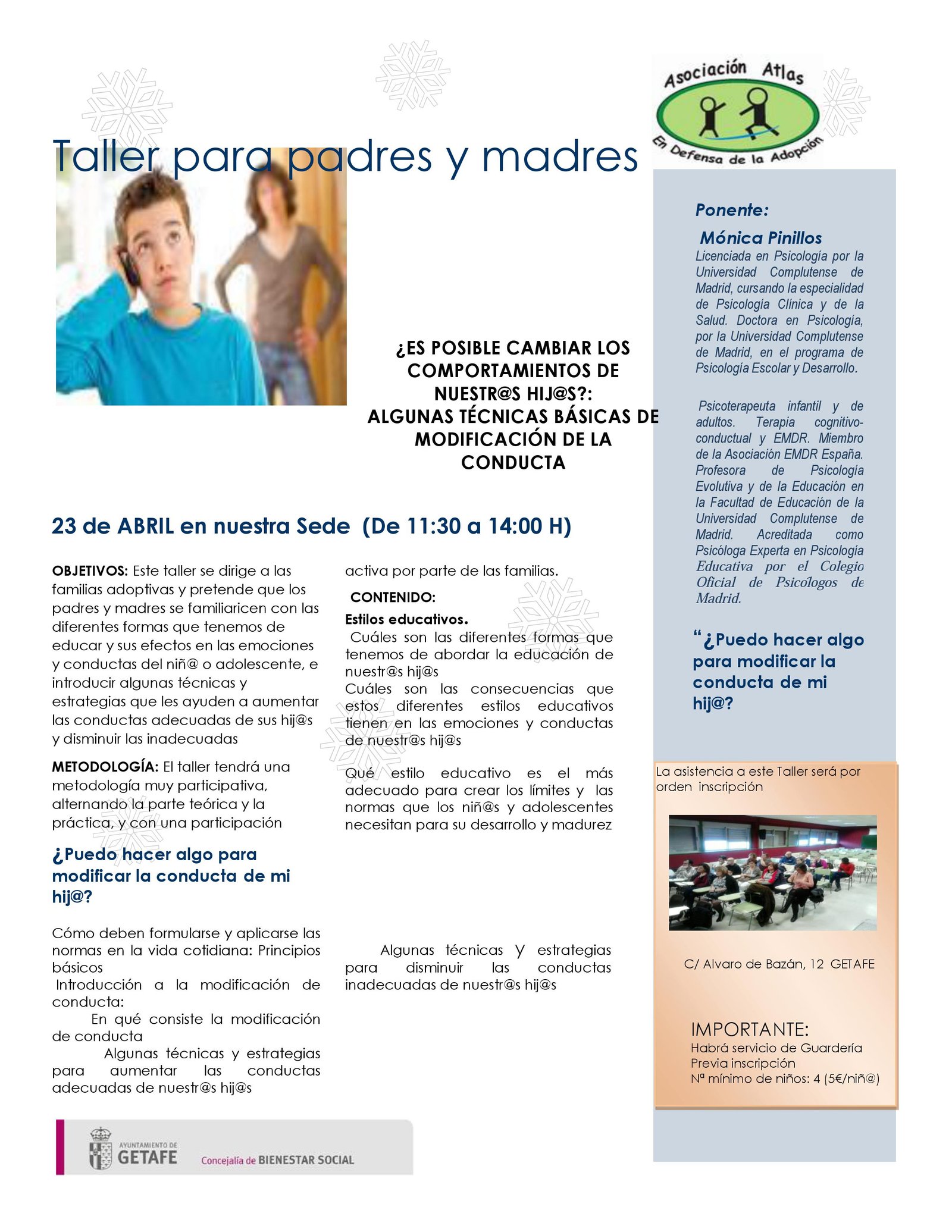 cartel taller modificacion de conductas